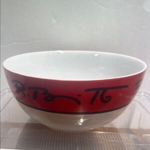 Red and White Artistic Bowl